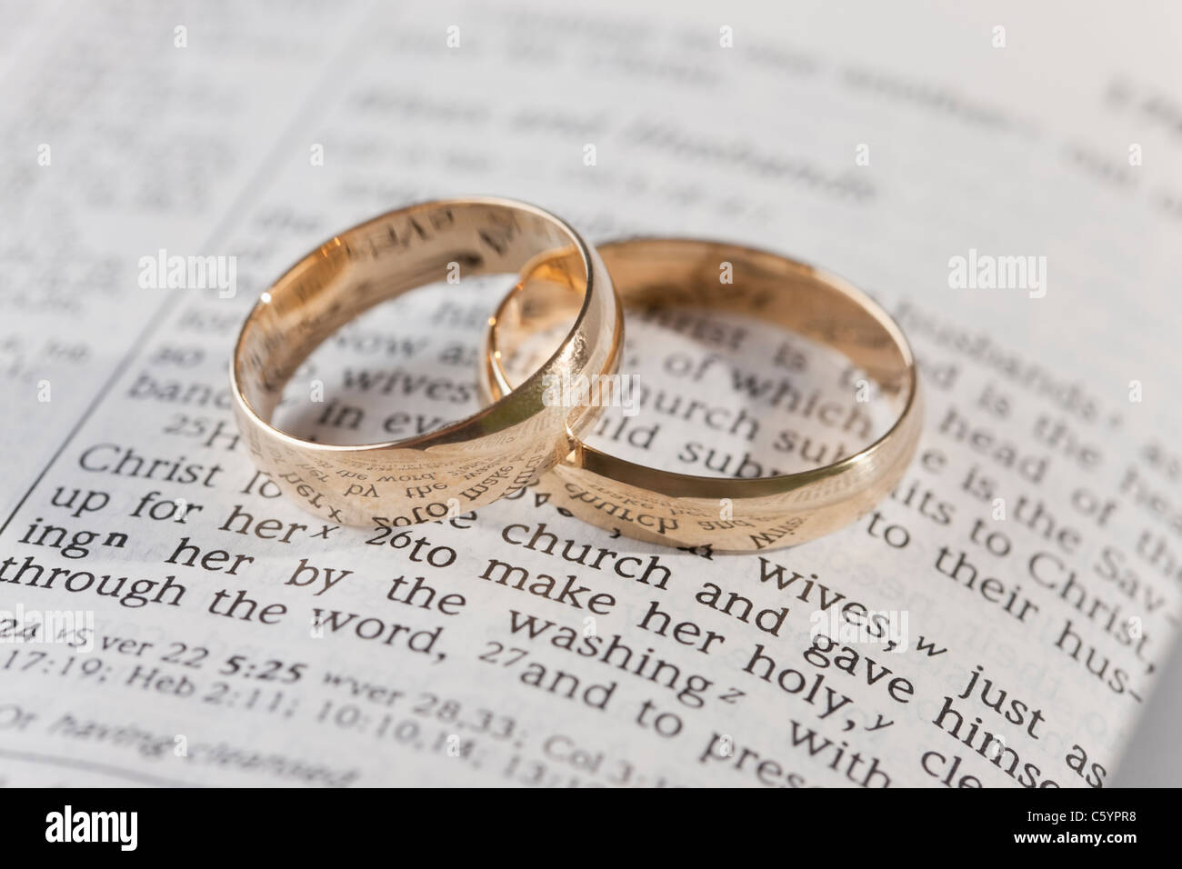 Deux anneaux de mariage de vœux Banque D'Images