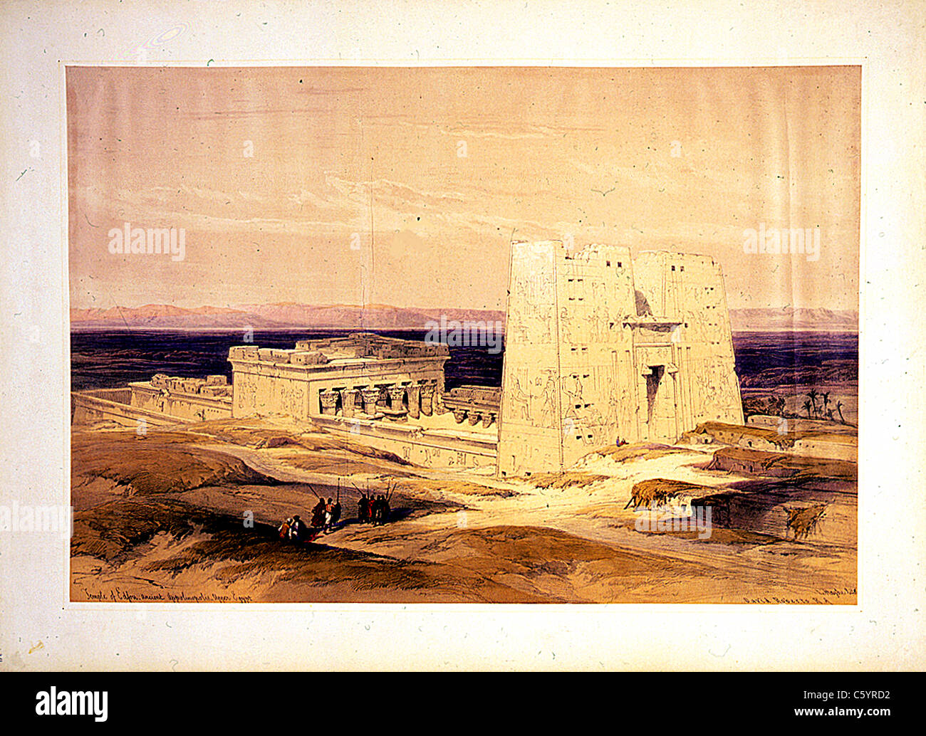 Temple d'Edfou--ancienne Appolinopolis haute Egypte, Louis Haghe / David Roberts 'la Terre Sainte, Syrie, Iduméa, Arabie, Egypte et Nubie' Banque D'Images