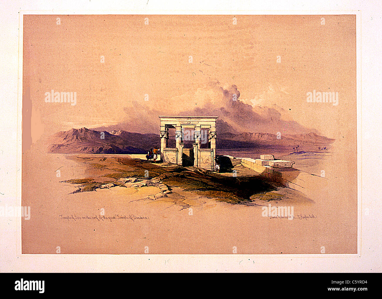 Temple d'Isis sur le toit du grand Temple de Dendera, Louis Haghe / David Roberts 'la Terre Sainte, la Syrie, l'Idumée, l'Arabie, l'Egypte et la Nubie' Banque D'Images