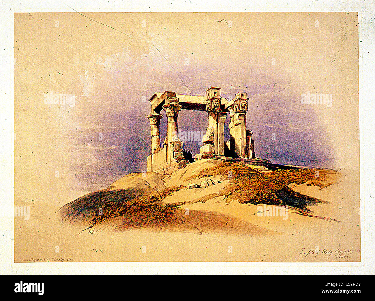 Temple de Wady Kardassy en Nubie, Louis Haghe / David Roberts 'Terre Sainte, Syrie, Iduméa, Arabie, Egypte et Nubie' Banque D'Images