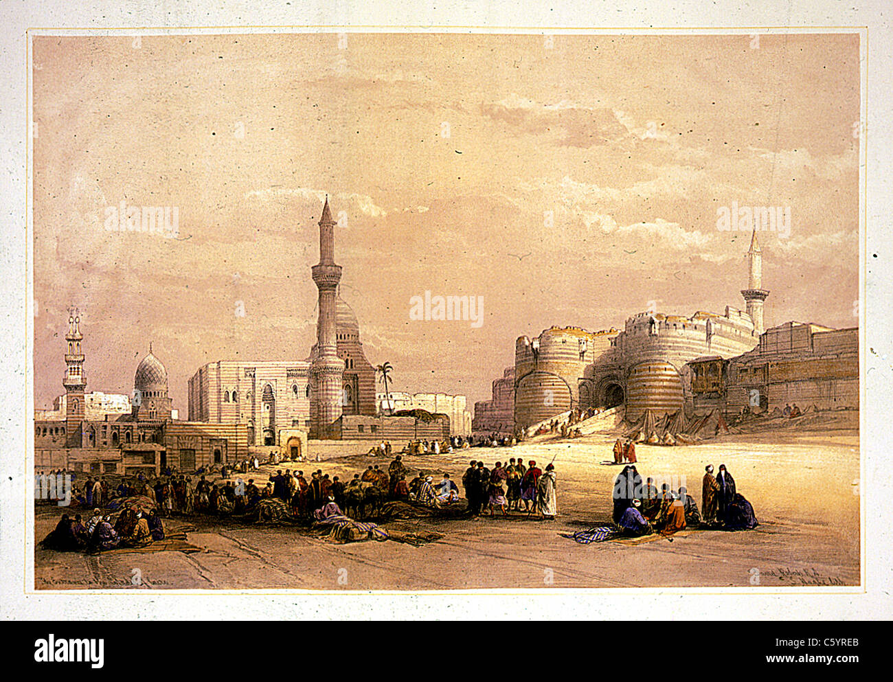 L'entrée de la citadelle du Caire, Louis Haghe / David Roberts 'Terre Sainte, Syrie, Iduméa, Arabie, Egypte et Nubie' Banque D'Images