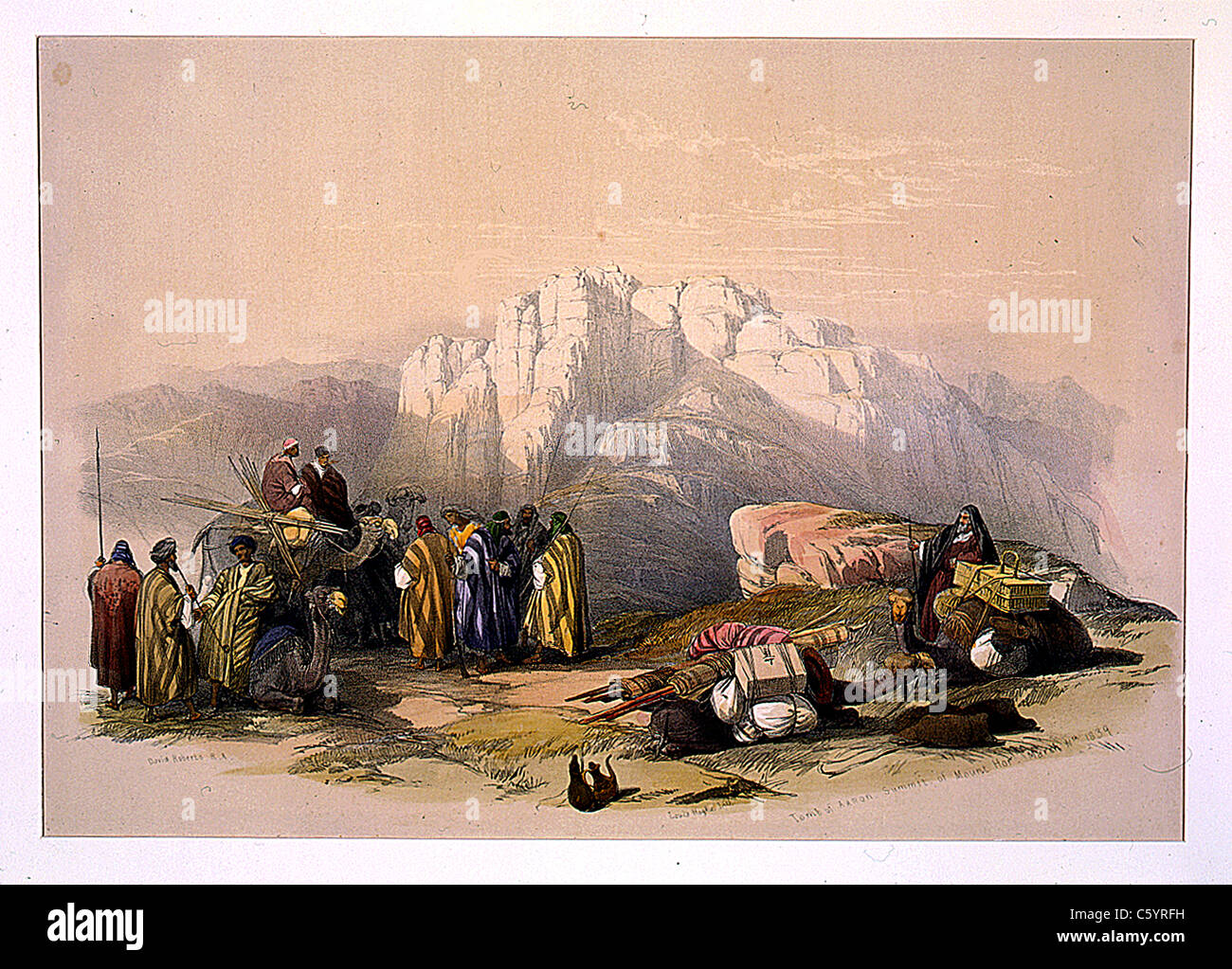 Tombeau d'Aaron Sommet du Mont Hor 11 mars, Louis Haghe / David Roberts 'Terre Sainte, Syrie, Iduméa, Arabie, Egypte et Nubie' Banque D'Images