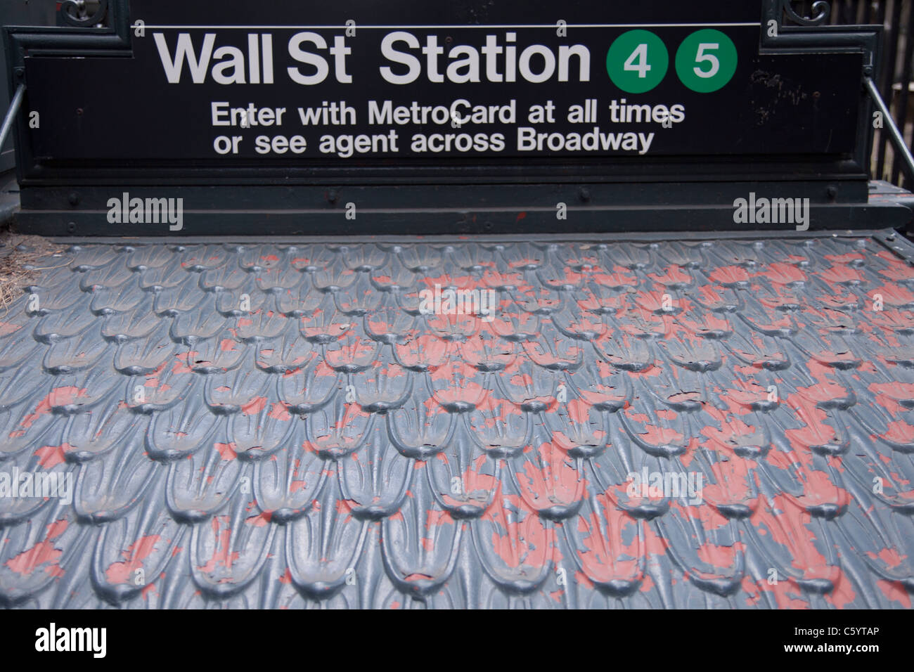 La station de métro Wall Street, New York Banque D'Images