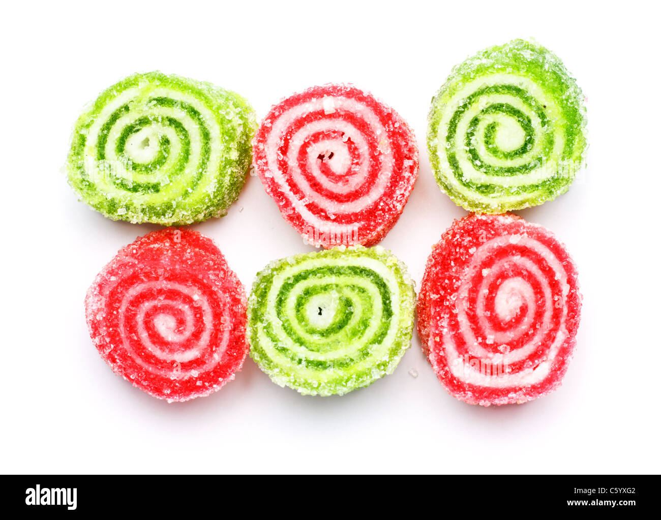 Les sucreries confiture spirale isolé sur fond blanc Banque D'Images