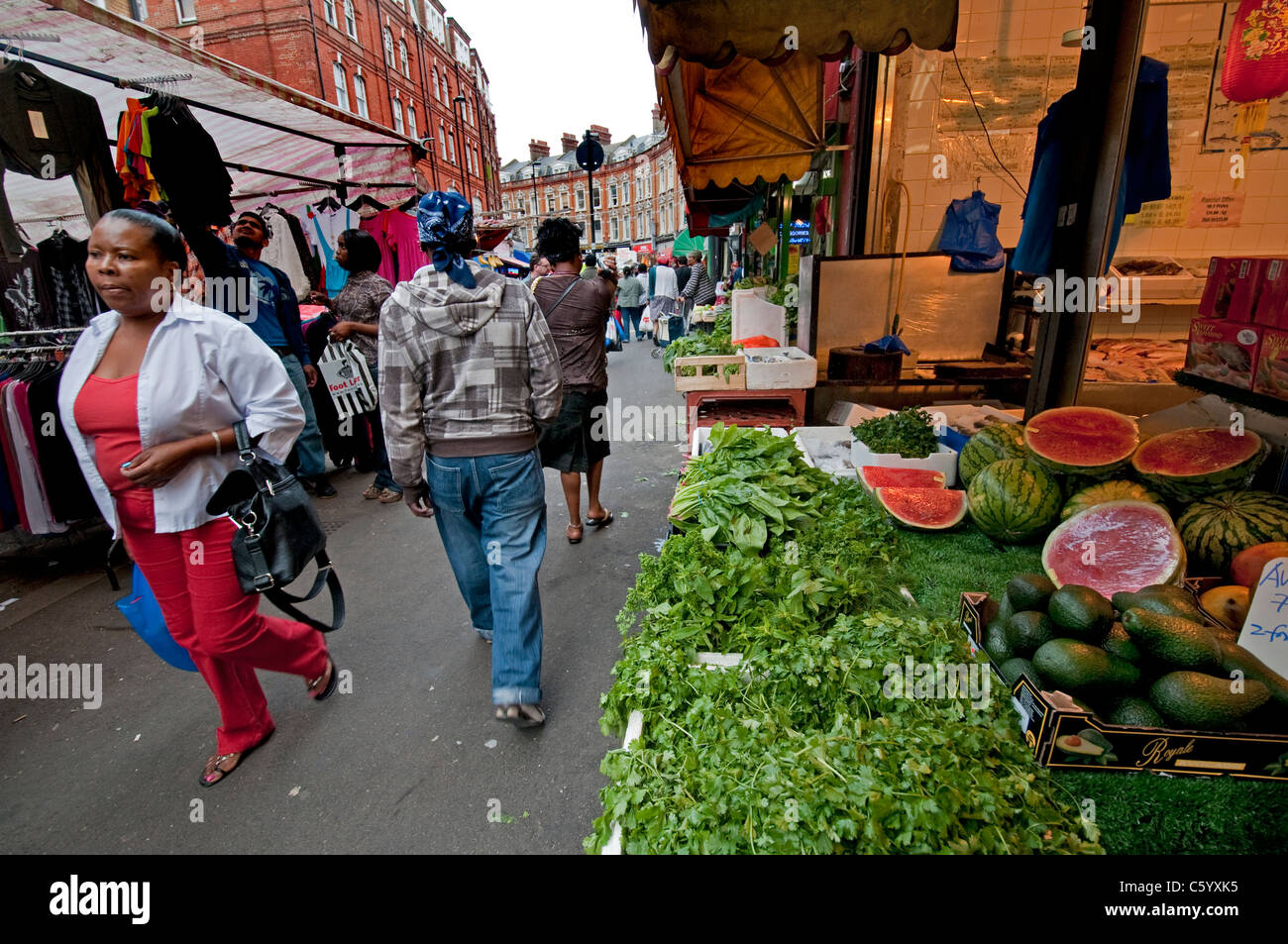 Multicultural Marché de Brixton, dans le sud de Londres Banque D'Images