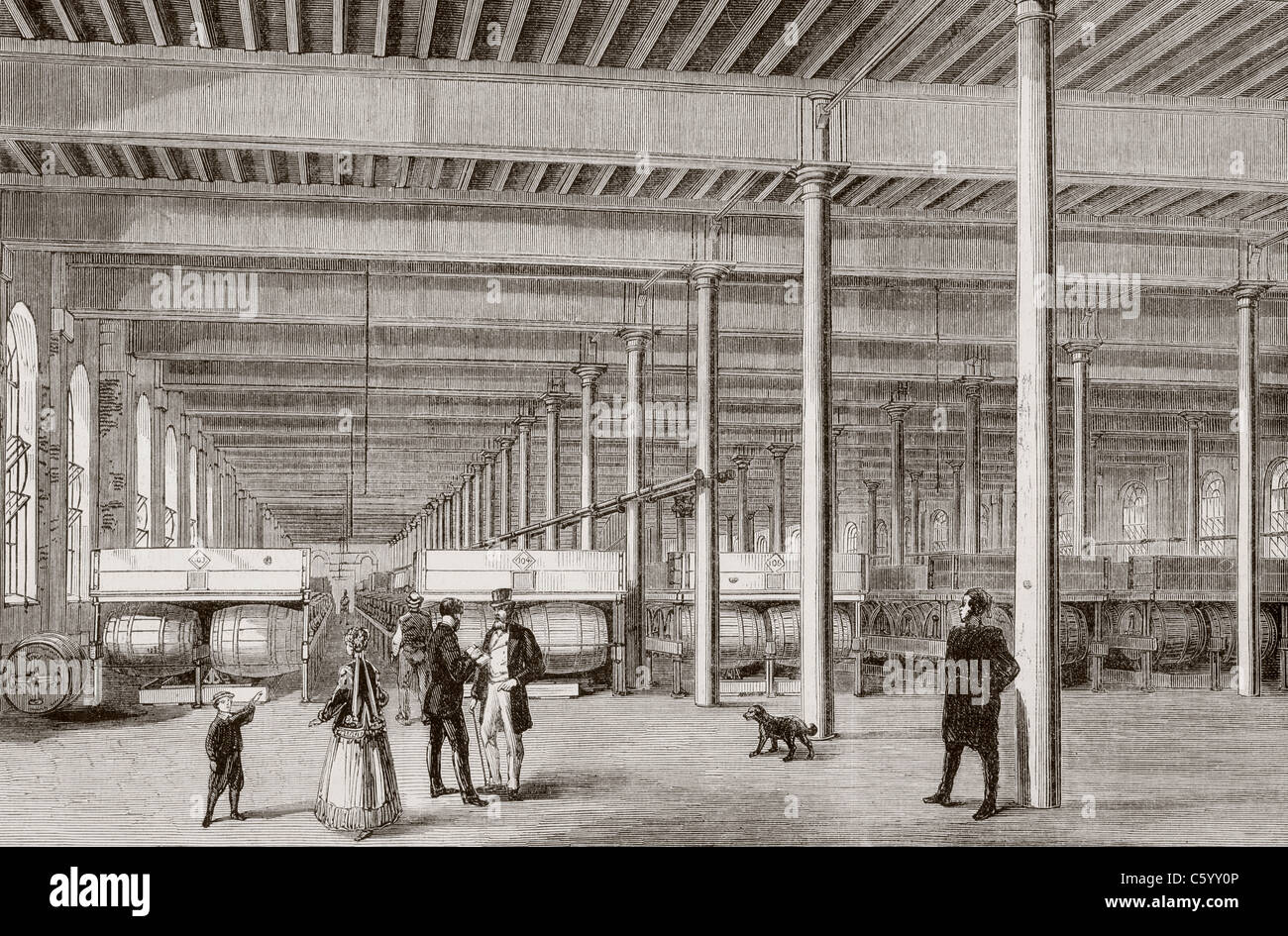 Samuel Allsopp & Sons Brasserie à Burton-on-Trent, en Angleterre dans les années 1860. Banque D'Images