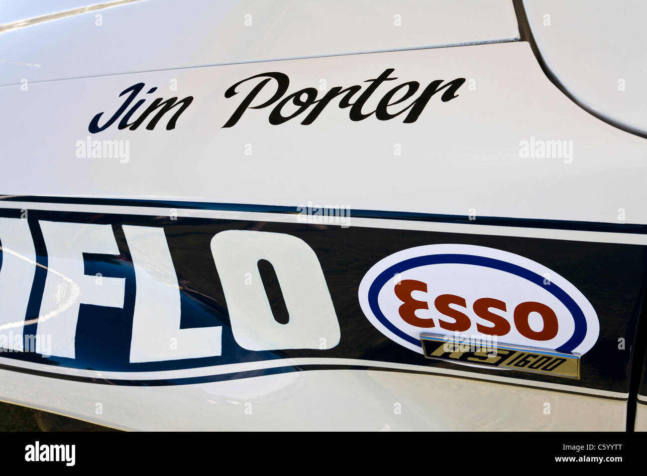 Close up detail de la 1972 Ford Escort Mk1 RS1600, Clark/Mason vainqueur RAC. 2011 Goodwood Festival of Speed, Sussex, UK. Banque D'Images