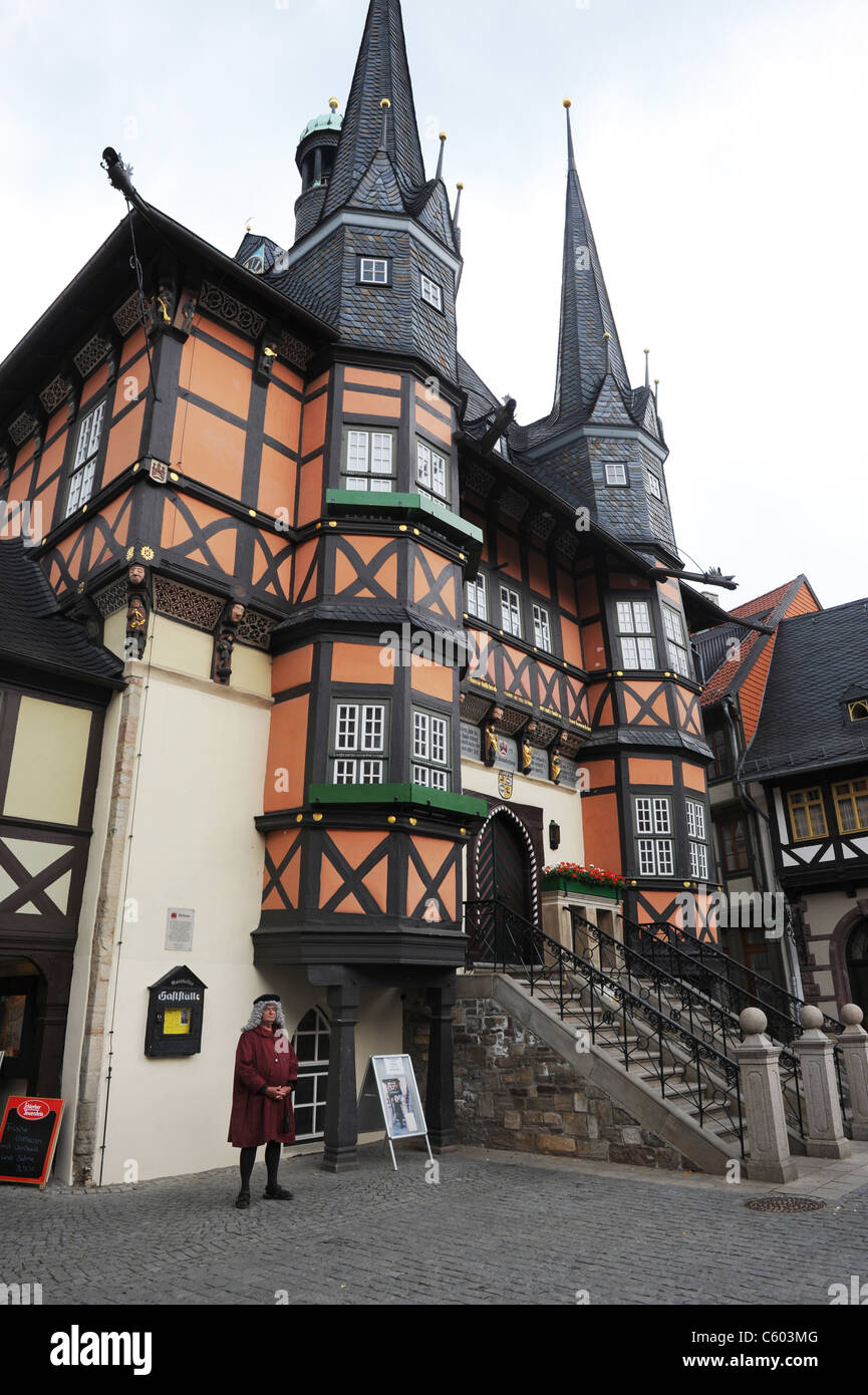 Rathaus Wernigerode Harz dans le district de Saxe-anhalt Allemagne Allemagne Deutschland Banque D'Images