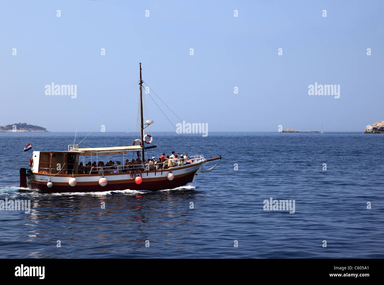 Bateau Excursion aux îles Elaphites, Croatie Banque D'Images