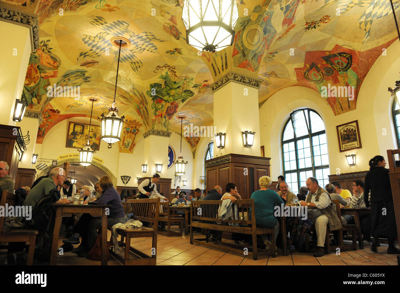 La Hofbrauhaus Munich Bavaria Allemagne Munchen Deutschland Banque D'Images