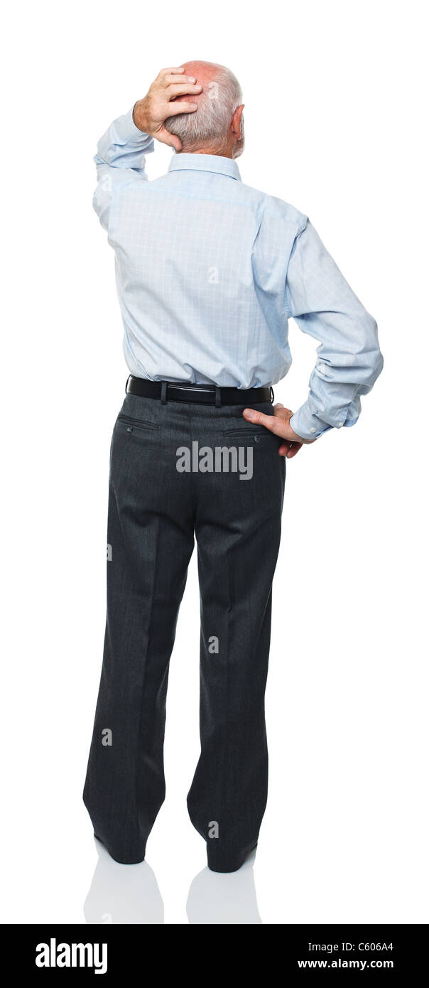 Vue arrière de l'homme de race blanche de Banque D'Images