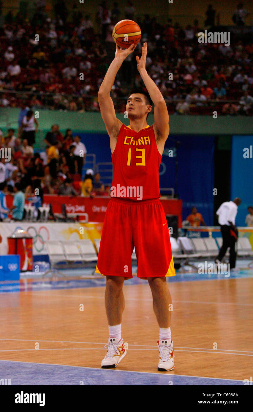 YAO MING ANGOLA V CHINE STADE OLYMPIQUE BEIJING Chine 14 Août 2008 Banque D'Images