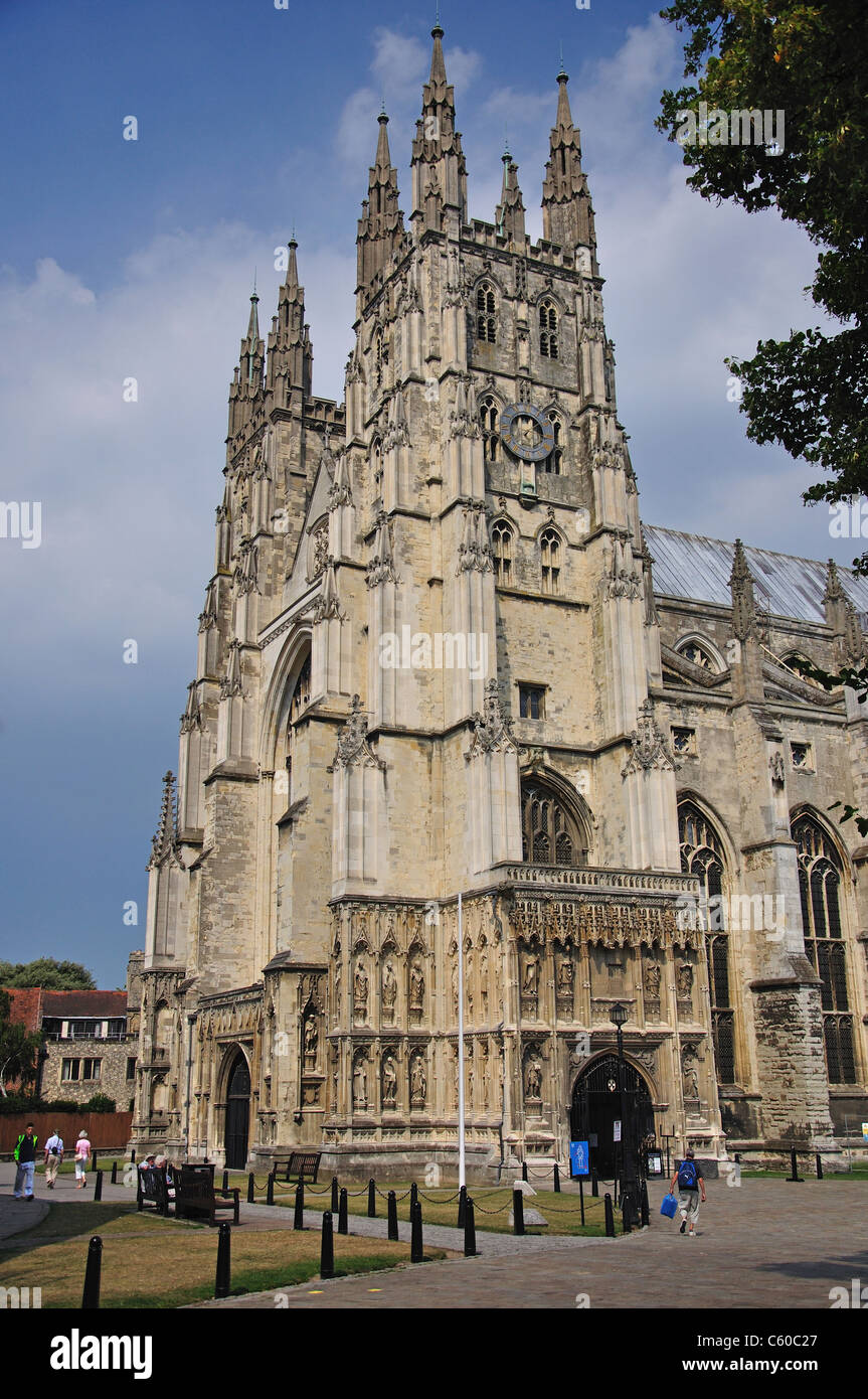 Porche sud, la Cathédrale de Canterbury, Canterbury, ville de Canterbury, Kent, England, United Kingdom Banque D'Images