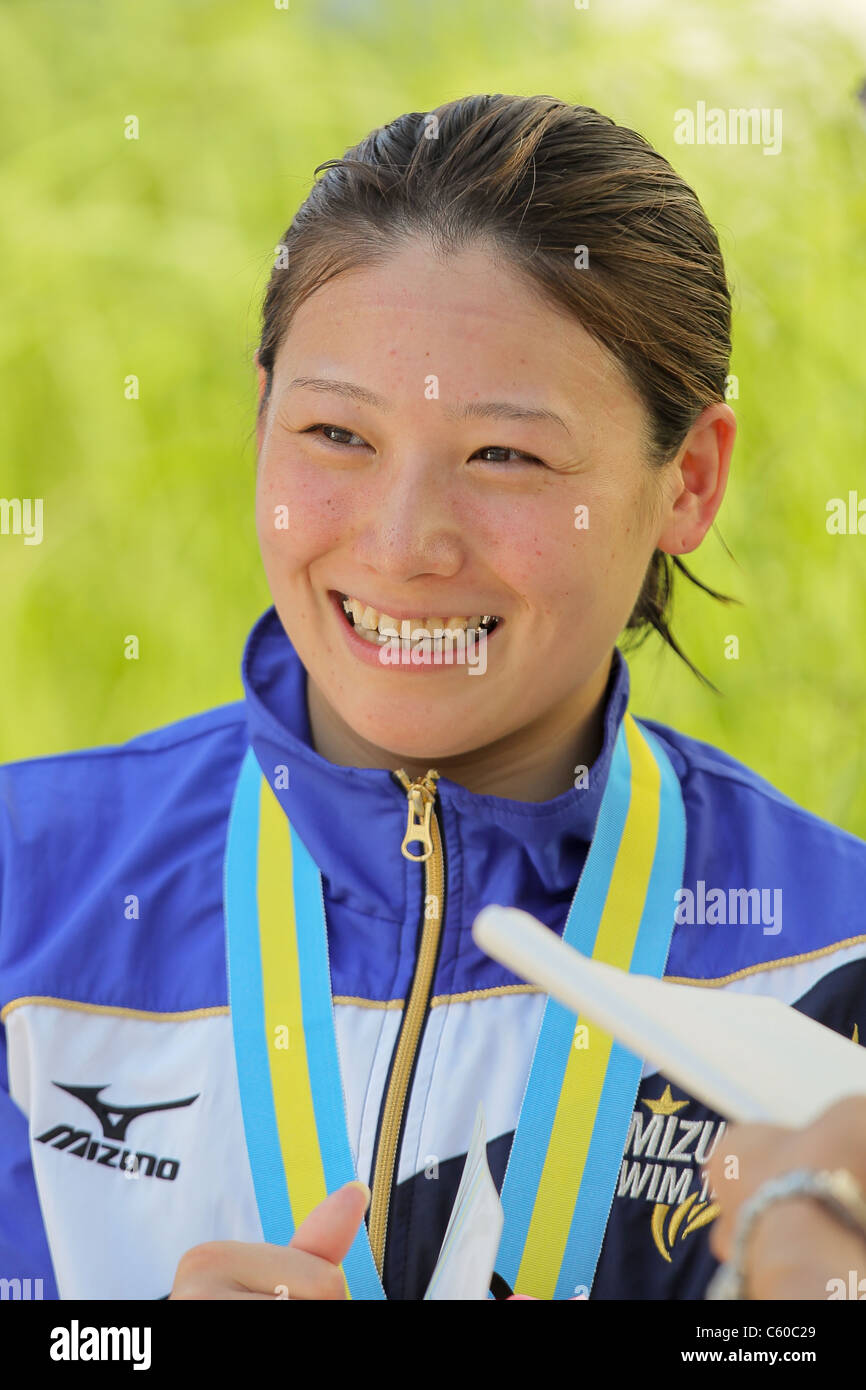 Megumi Taneda (JPN) effectuant pour nager industrielles du Japon, 2011 Women's 100m brasse. Banque D'Images