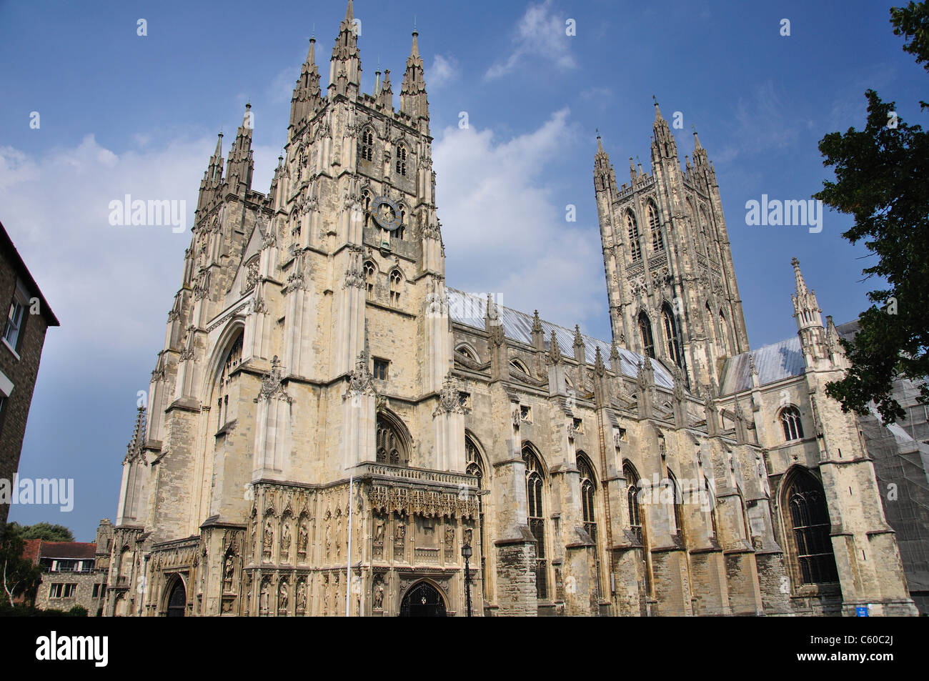 La Cathédrale de Canterbury, Canterbury, ville de Canterbury, Kent, England, United Kingdom Banque D'Images