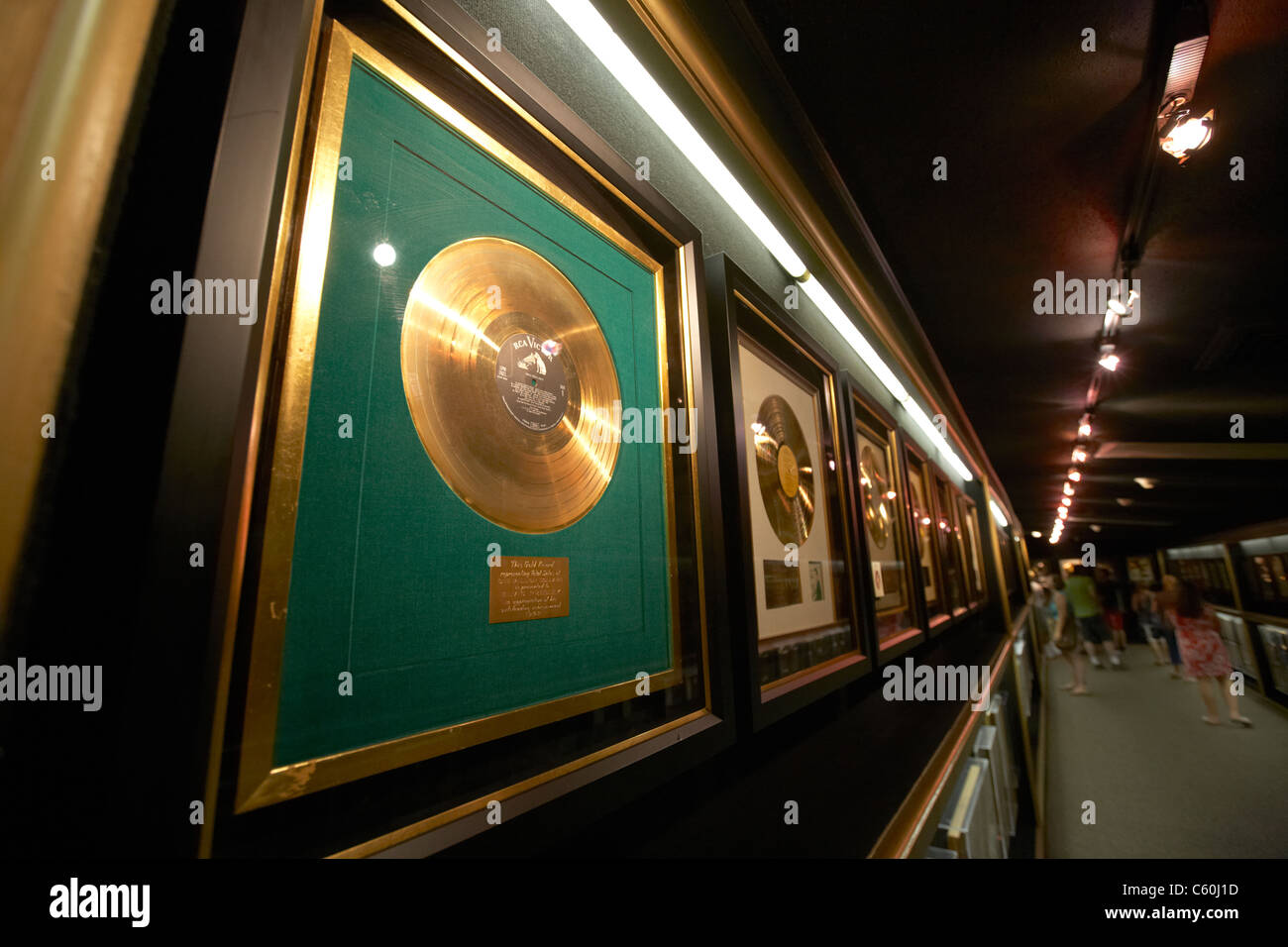 Les touristes visite de hall d'or records Graceland Mansion Memphis Tennessee usa Banque D'Images