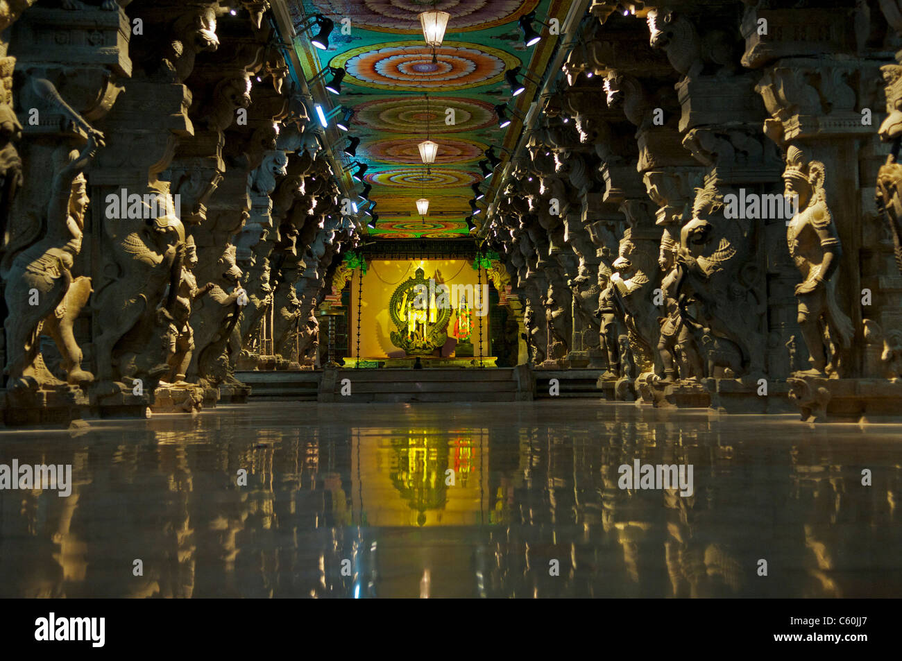 Musée d'art du Temple Sri Meenakshi Temple Madurai Tamil Nadu Inde du Sud Banque D'Images