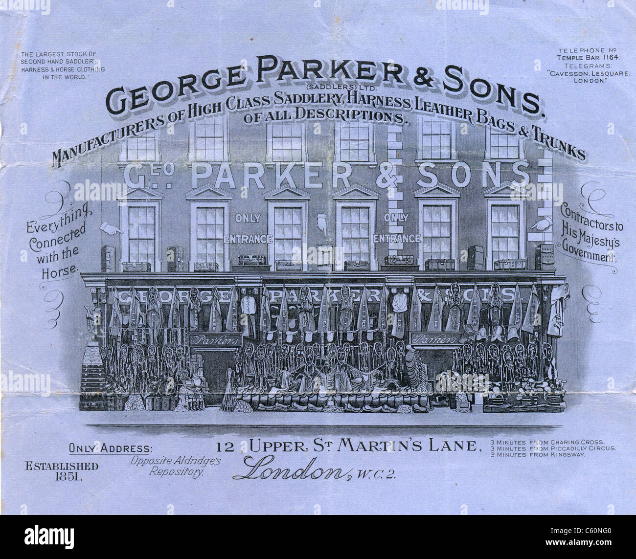 Le projet de loi général pour George Parker, les selles et le faisceau bouilloire . Banque D'Images