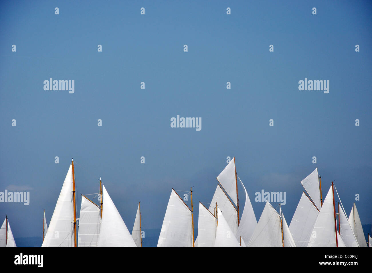 Beaucoup de voiles de bateaux au bas du cadre Banque D'Images