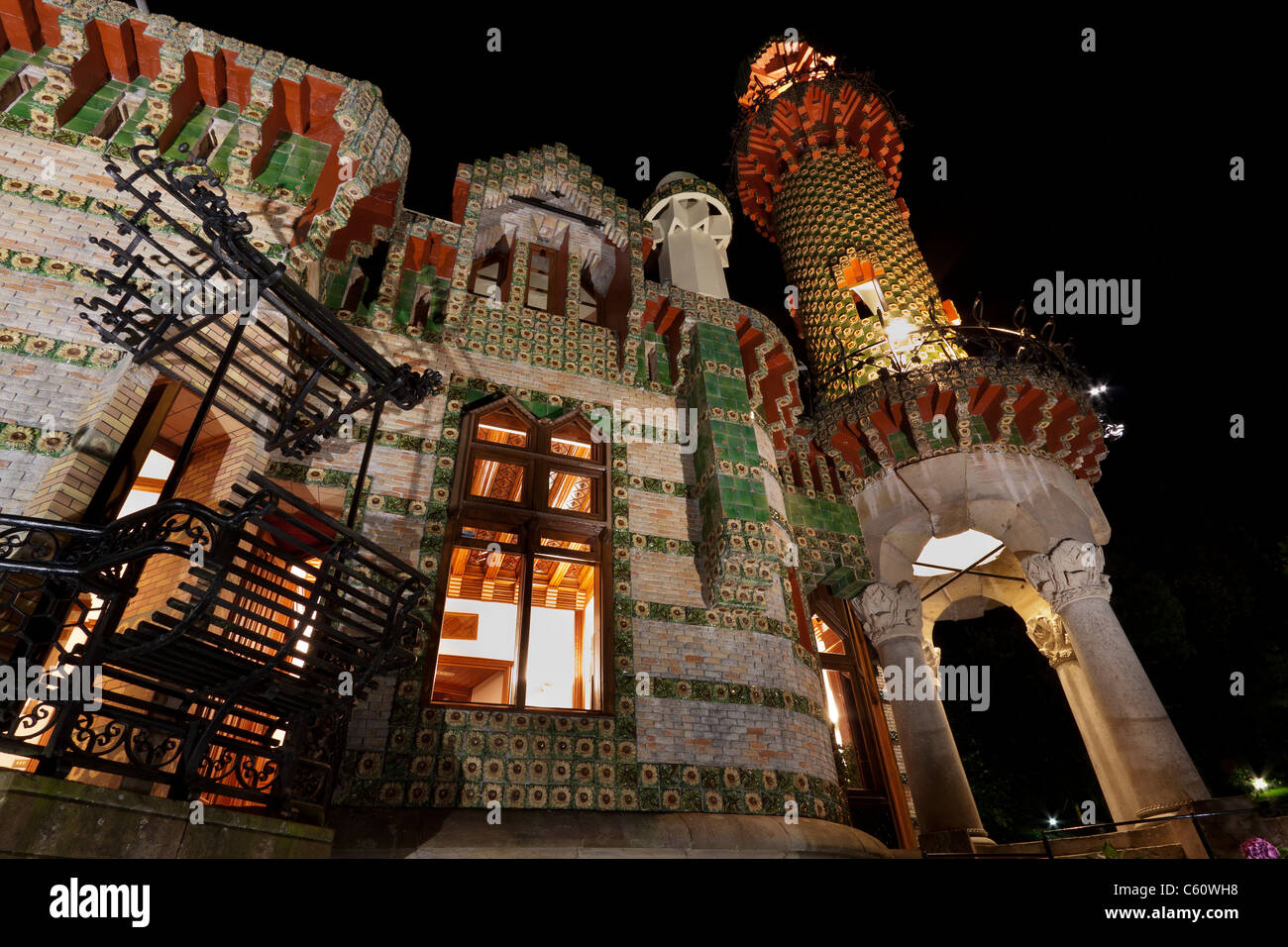 'El Capricho' de l'architecte Antoni Gaudi.Cantabria, Espagne. Banque D'Images