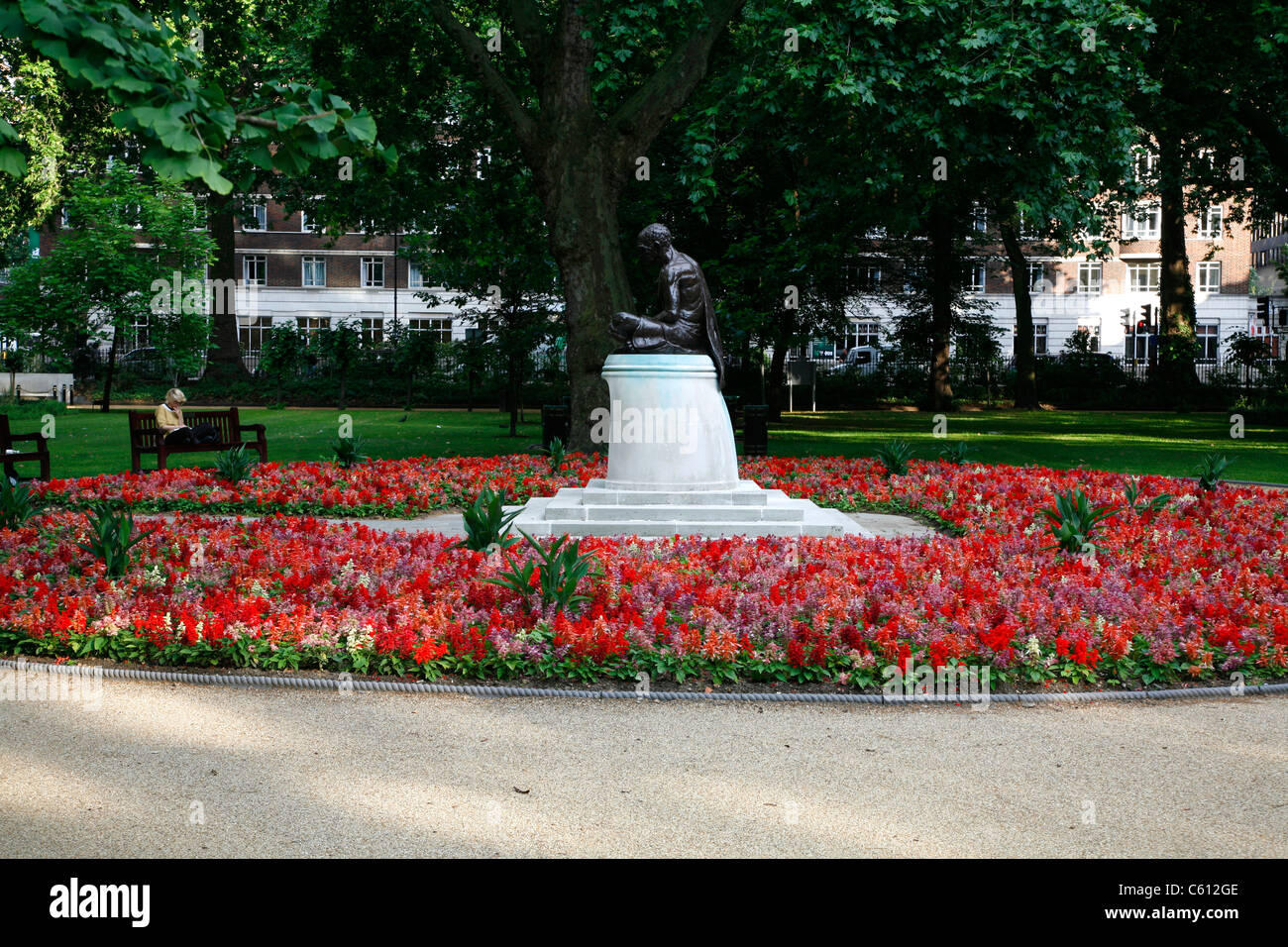 Statue du Mahatma Gandhi à Tavistock Square, Bloomsbury, London, UK Banque D'Images