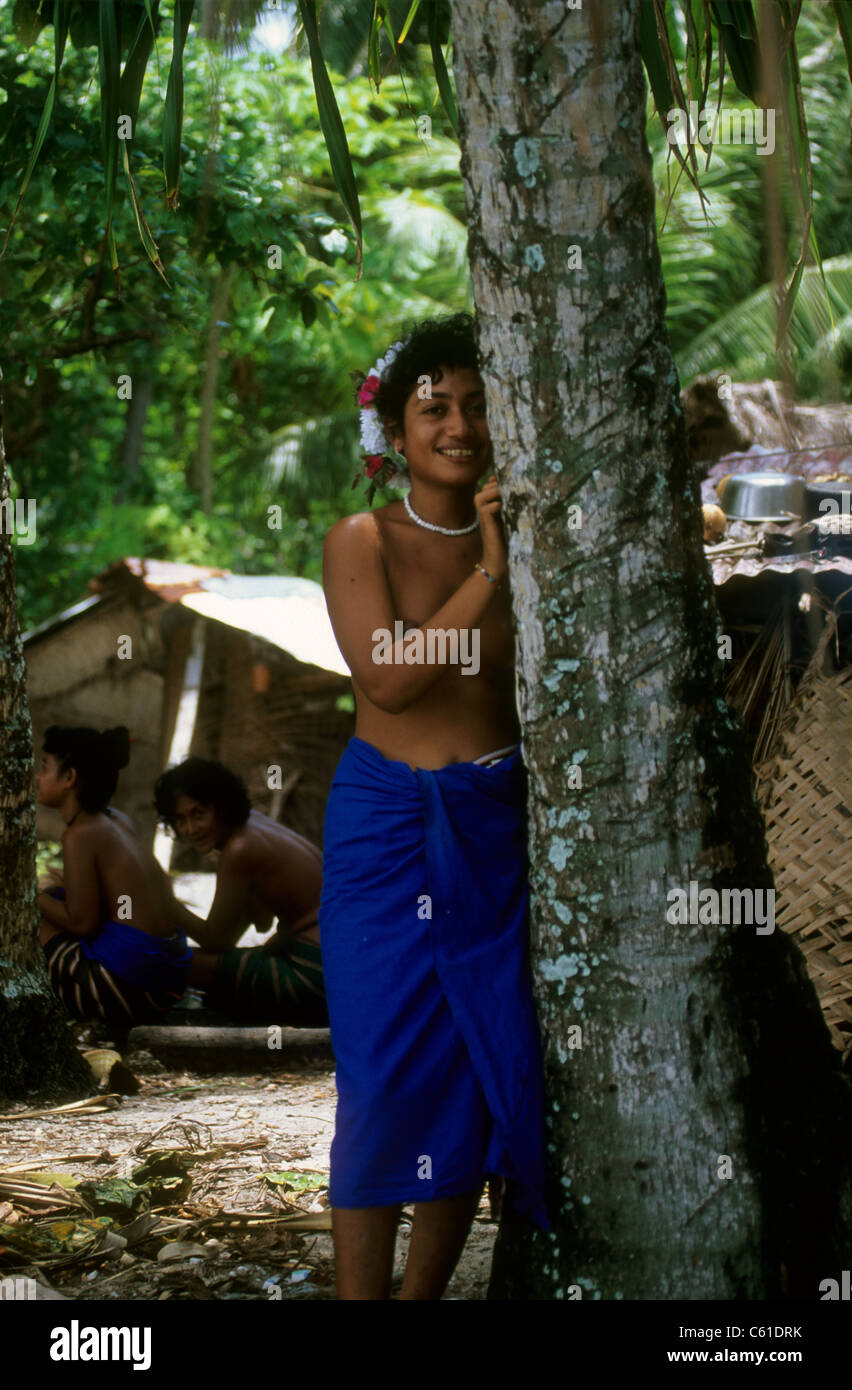Danseurs, Ifalik, Micronésie, l'île de Yap Banque D'Images