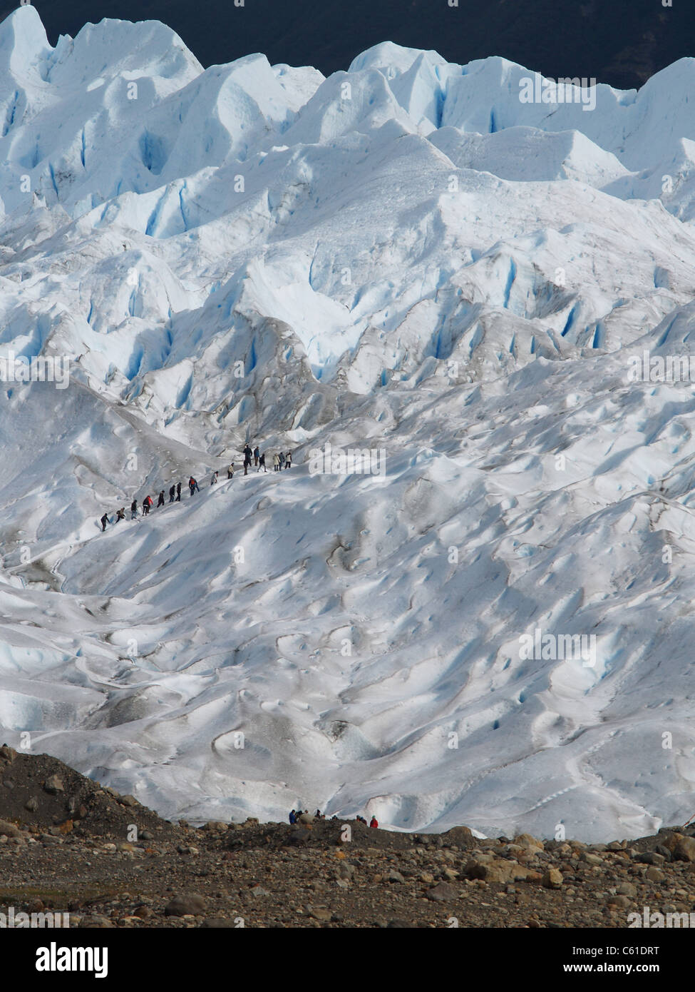Mini Groupe-trekking sur Glaciar Perito Moreno, Argentine Banque D'Images
