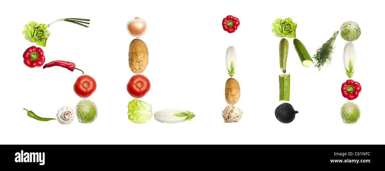 Mot Slim faites de différents type de légumes Banque D'Images