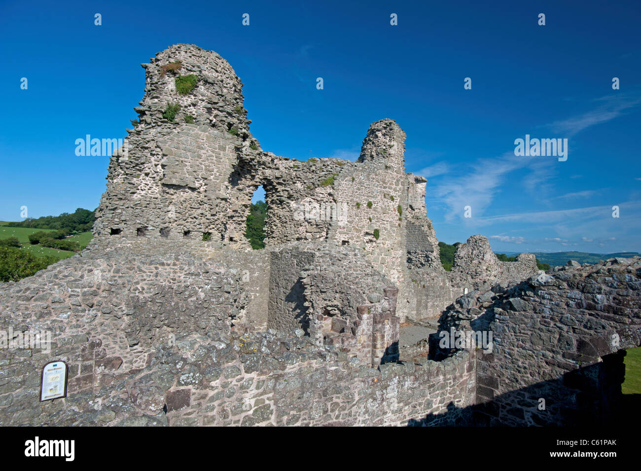 13e siècle ruines du château de Montgomery, Castle Hill, Powys, Pays de Galles, Royaume-Uni. 7618 SCO Banque D'Images