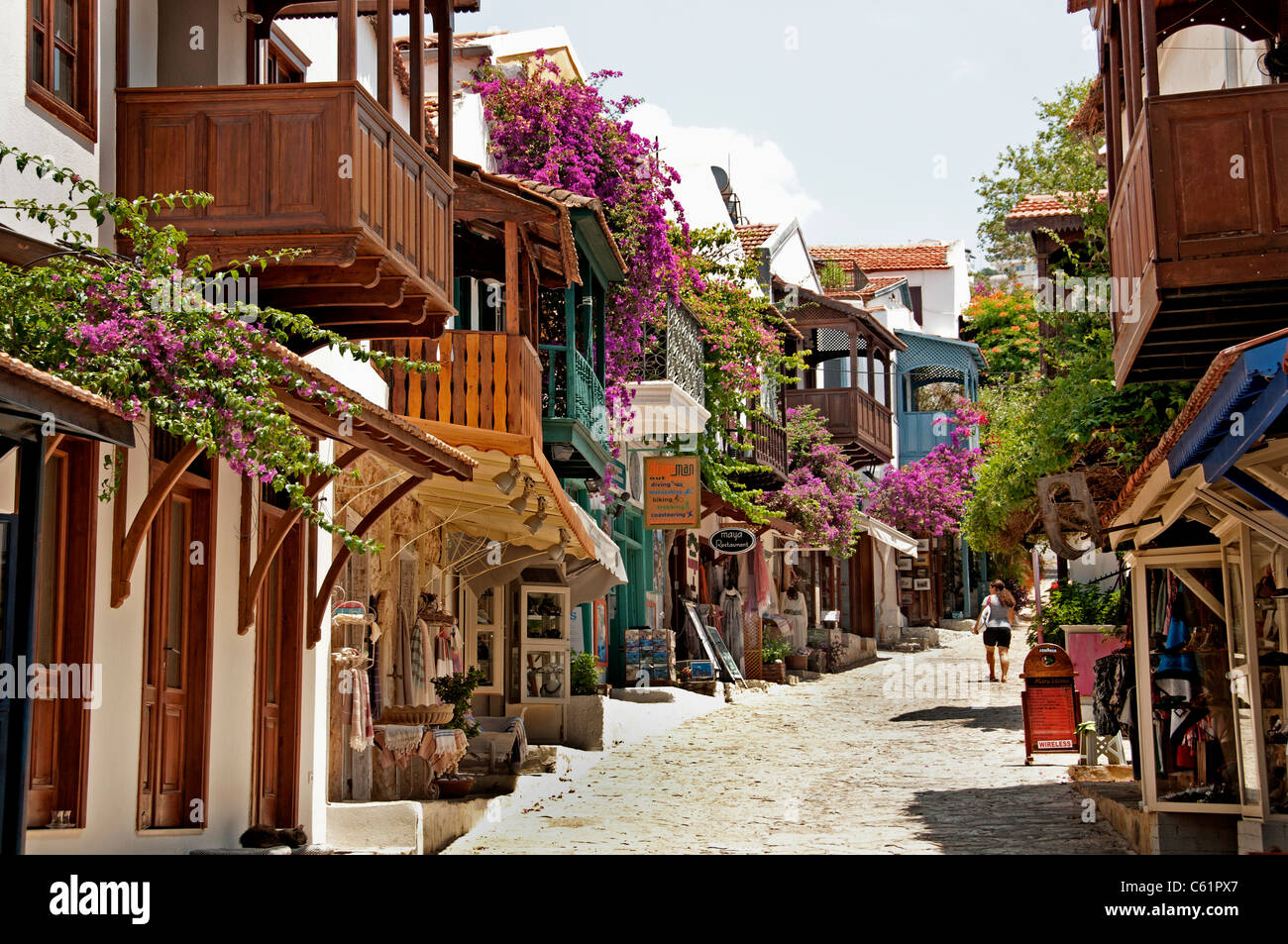 La ville de Kas Turquie turc fashion street shop store Banque D'Images