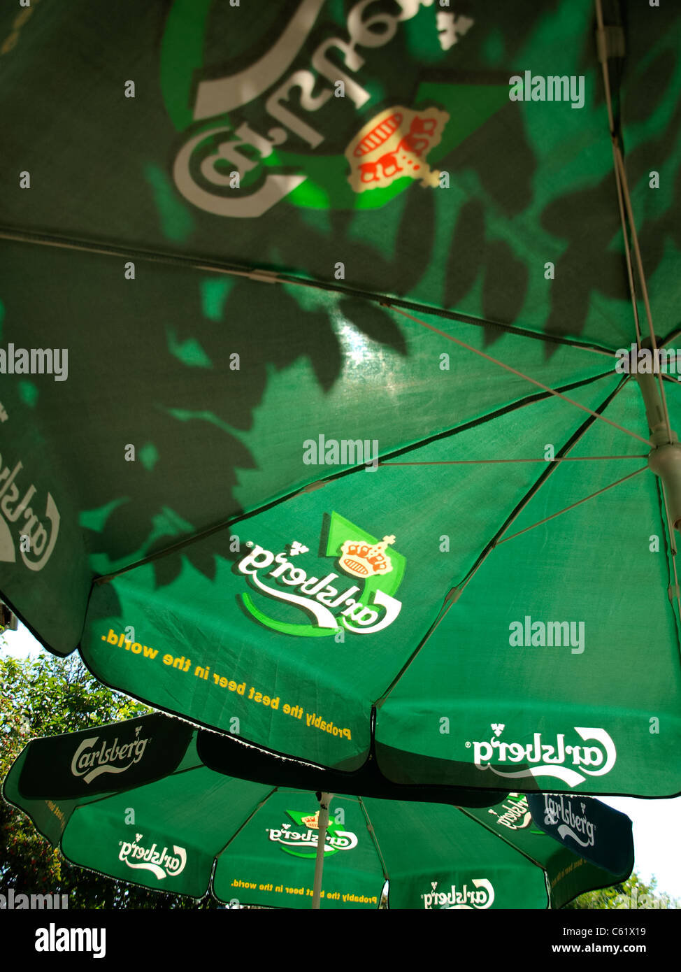 Carlsberg, parasol int il soleil. Banque D'Images