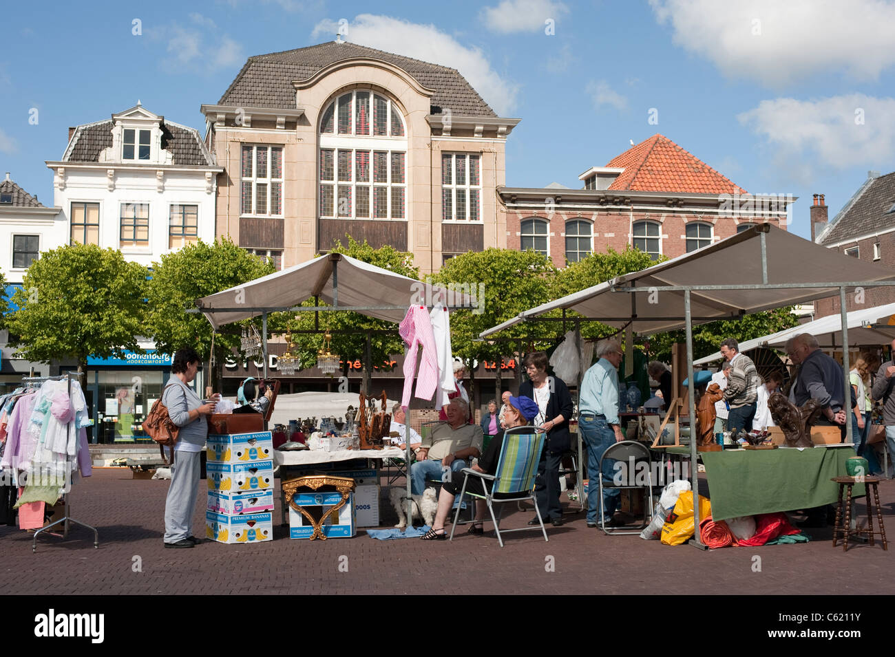 Marché traditionnel Leiden Nederland Pays-Bas Hollande Banque D'Images