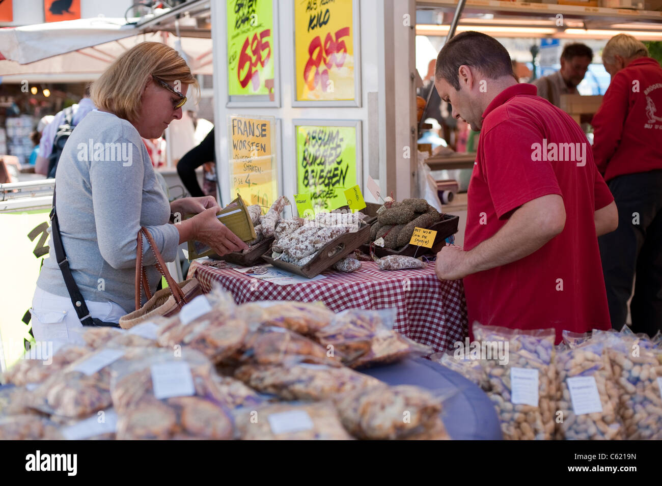 Marché traditionnel Leiden Nederland Pays-Bas Hollande Banque D'Images