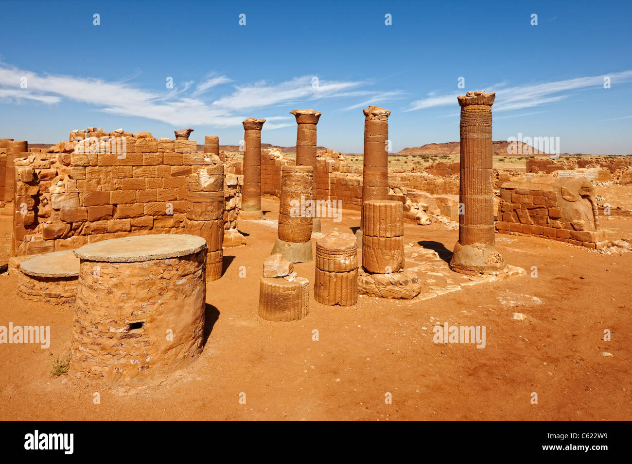 100 Great Temple Enceinte, Musawwarat es Sufra, au Soudan, en Afrique du Nord Banque D'Images