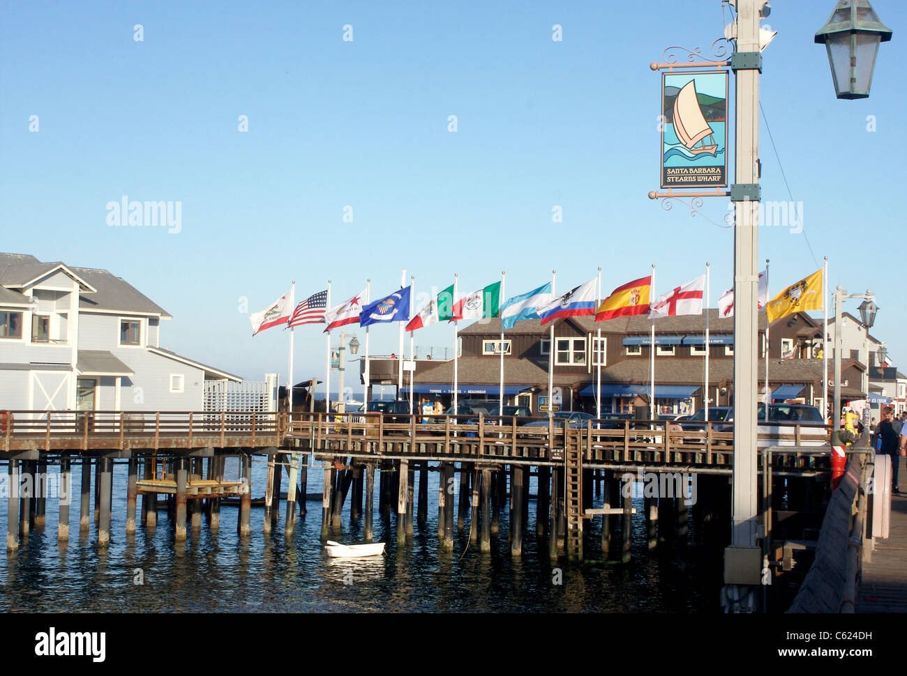 Stearns Wharf à Santa Barbara, Californie Banque D'Images