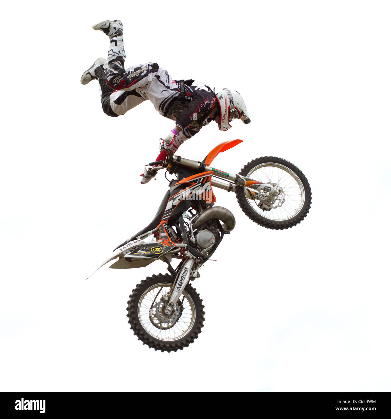 Freestyle Motocross action au goodwood festival of speed 2011, Sussex, England, UK. Banque D'Images