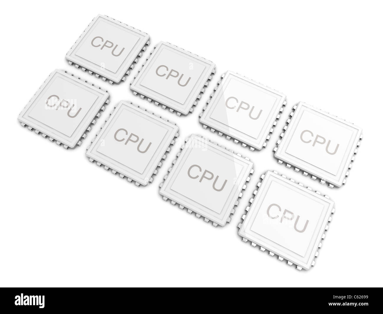 Huit core CPU Banque D'Images