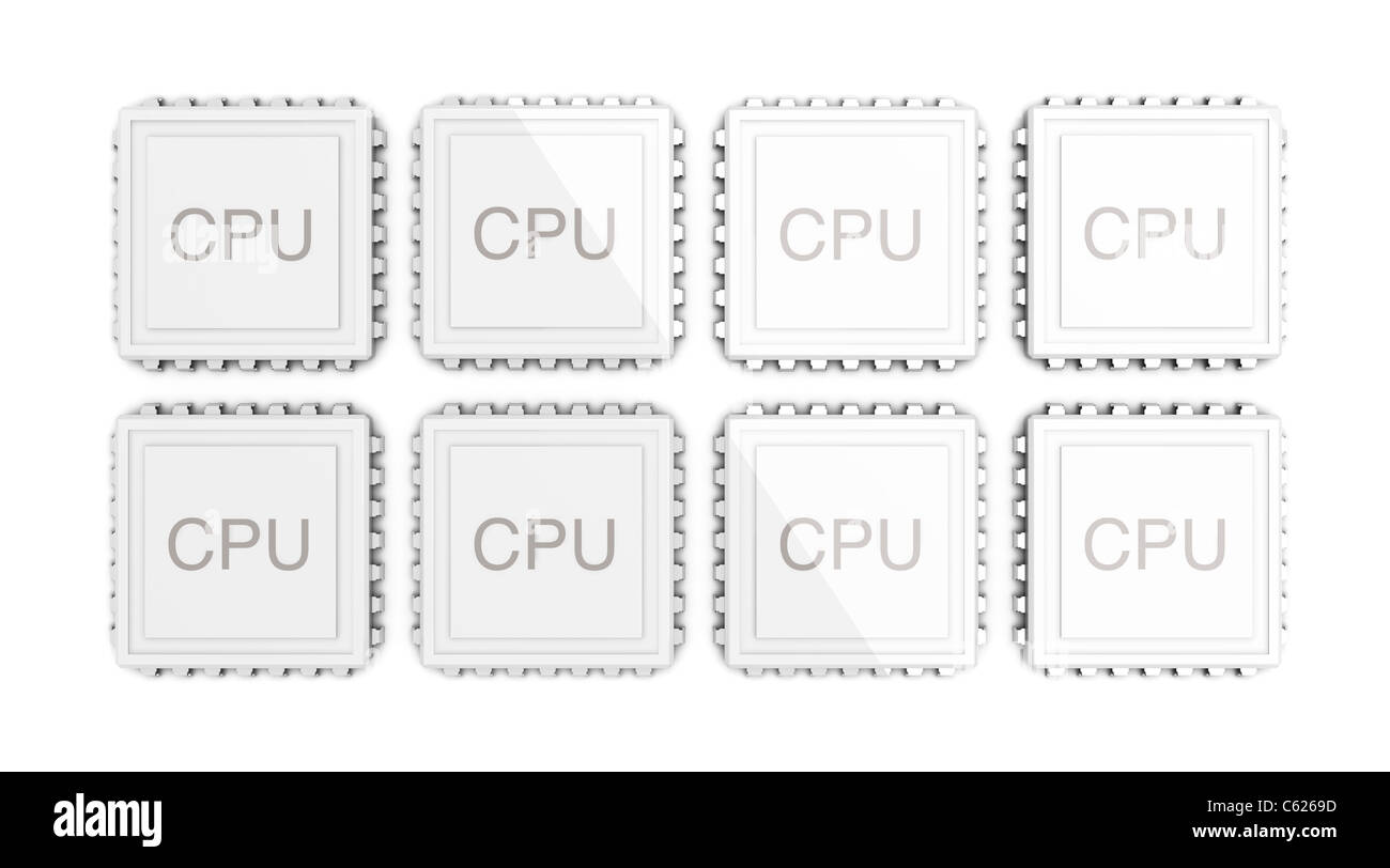 Huit core CPU Banque D'Images