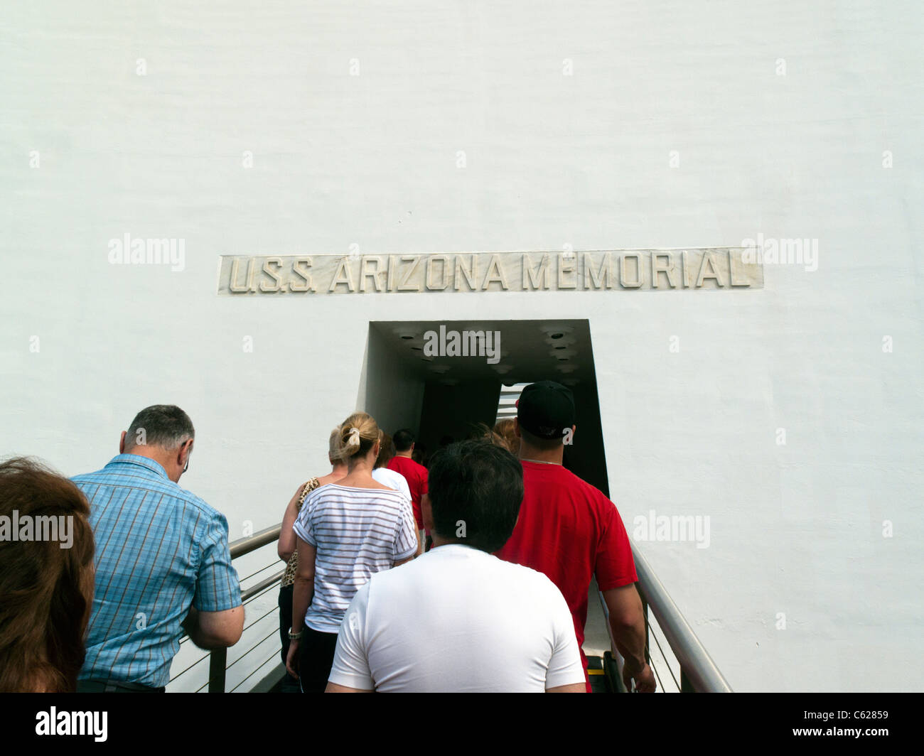 Entrée de l'Arizona Memorial à Pearl Harbor Banque D'Images