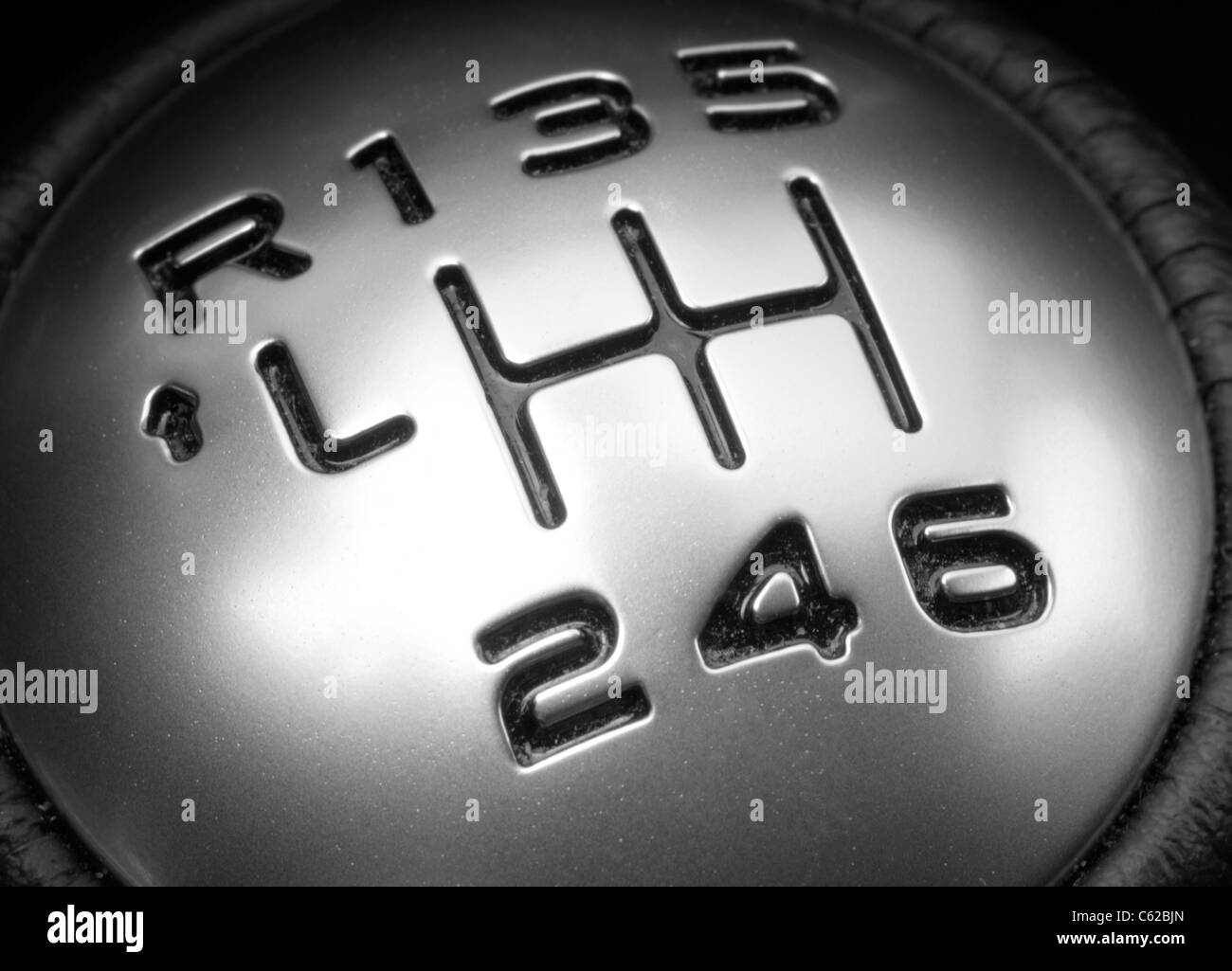 Close up photographie d'un bâton de six vitesses Banque D'Images