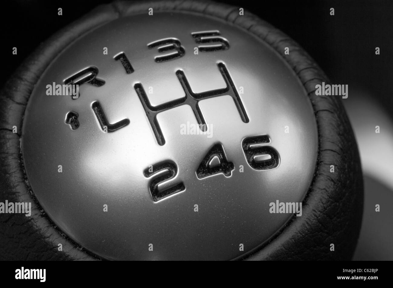 Close up photographie d'un bâton de six vitesses Banque D'Images