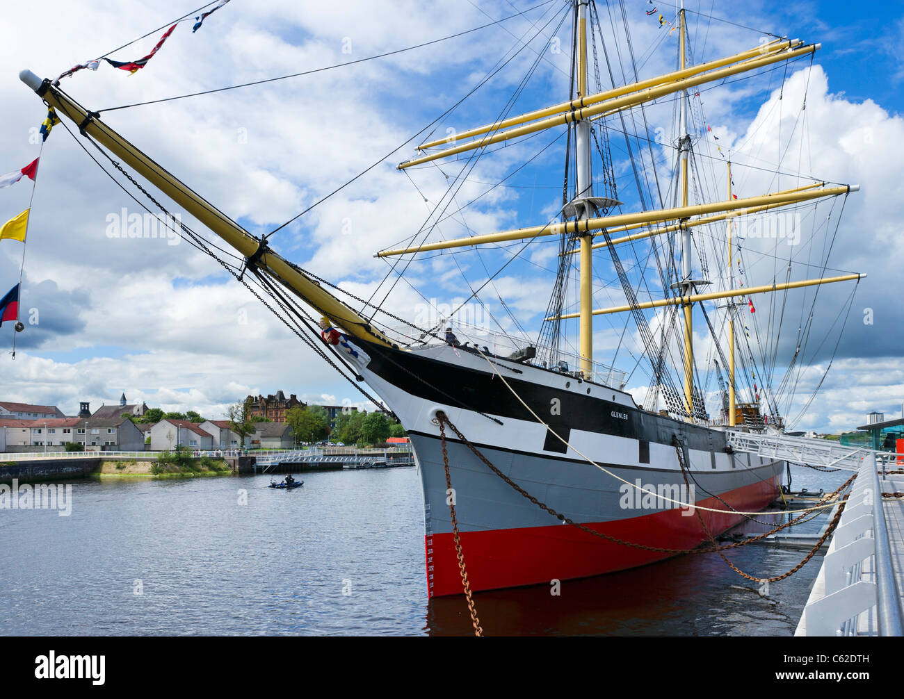 Le grand voilier 'Glenlee' à l'extérieur, le Riverside Museum (nouveau bâtiment de la musée des transports de Glasgow, Glasgow, Scotland, UK Banque D'Images