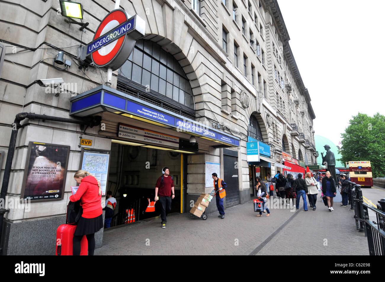 La station de Baker Street Station à Marylebone, Londres, Angleterre, Royaume-Uni Banque D'Images
