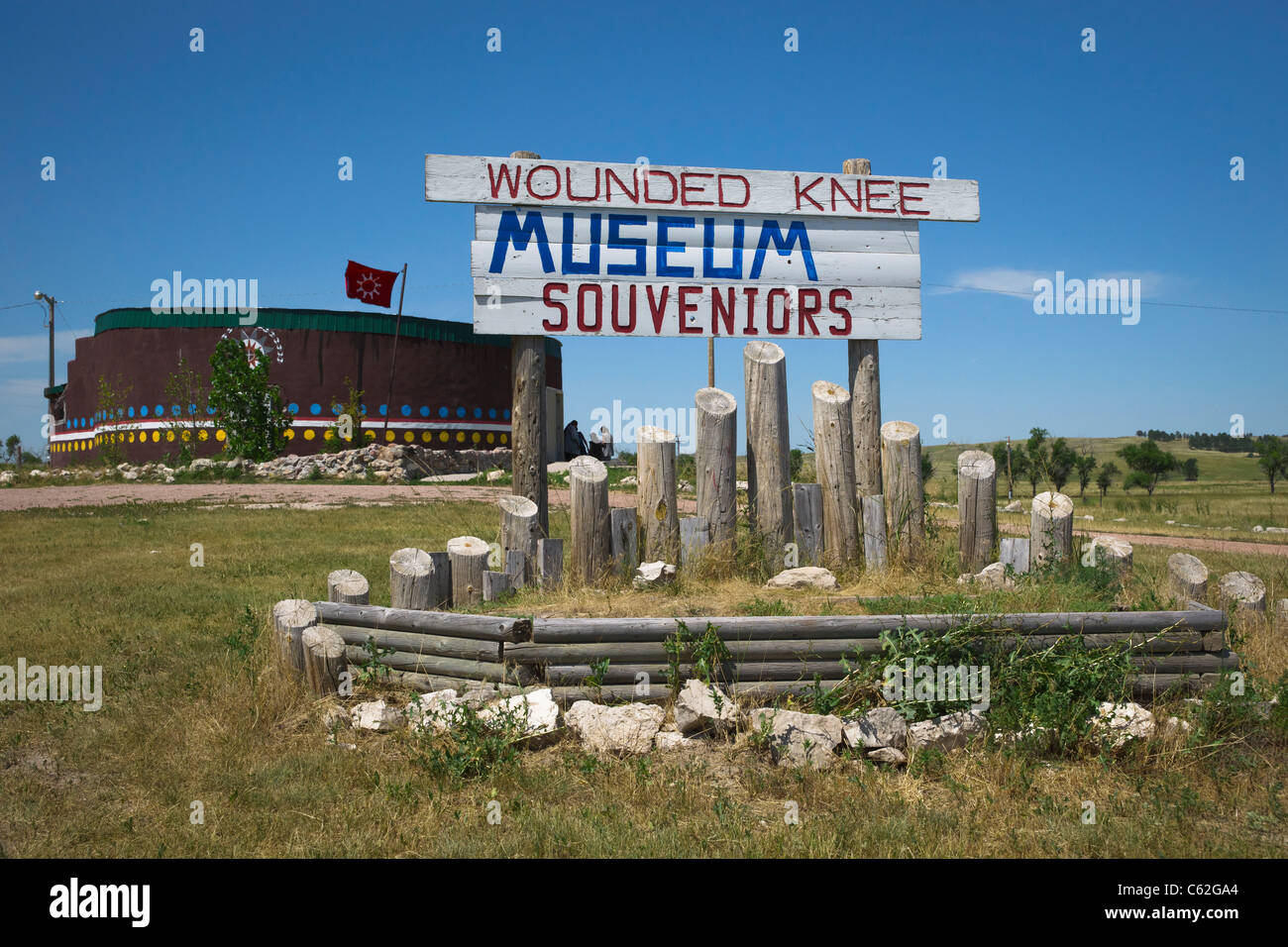 Wounded Knee massacre Museum situé près de fosse commune sur la réserve Oglala Lakota Sioux Pine Ridge dans le Dakota du Sud États-Unis haute résolution Banque D'Images
