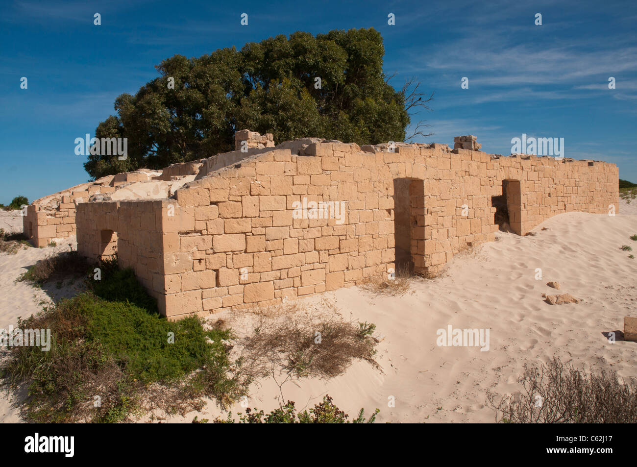La ruine de l'ancienne station télégraphique de 1877 à Eucla en Australie méridionale Banque D'Images
