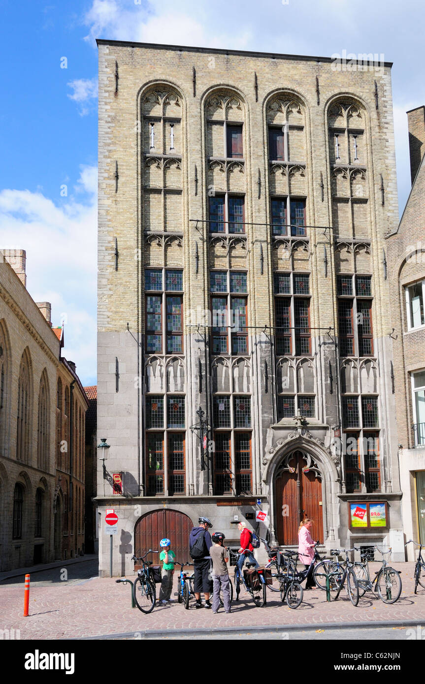 Bruges / Brugge, Flandre, Belgique. Huis ter Beurze (1453) à 35 Vlamingstraat. Dit d'être le premier stock exchange Banque D'Images