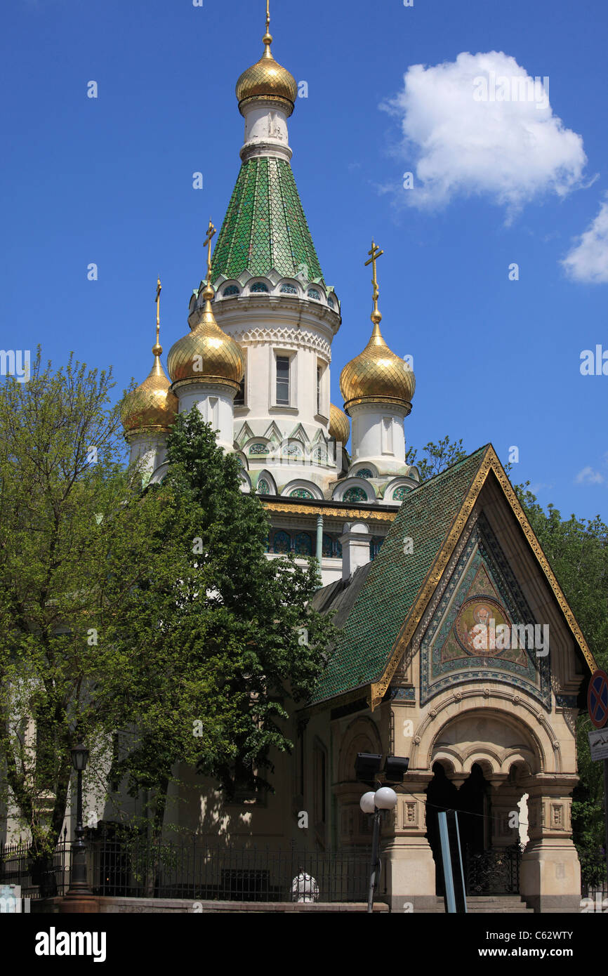 Bulgarie, Sofia, l'Église russe Saint-nicolas, Banque D'Images