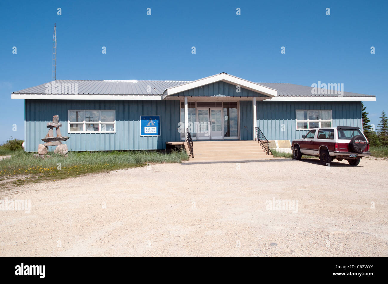 L'extérieur du Musée Itsanitaq, qui renferme des œuvres d'art autochtones et inuites, à Churchill, au Manitoba, au Canada. Banque D'Images