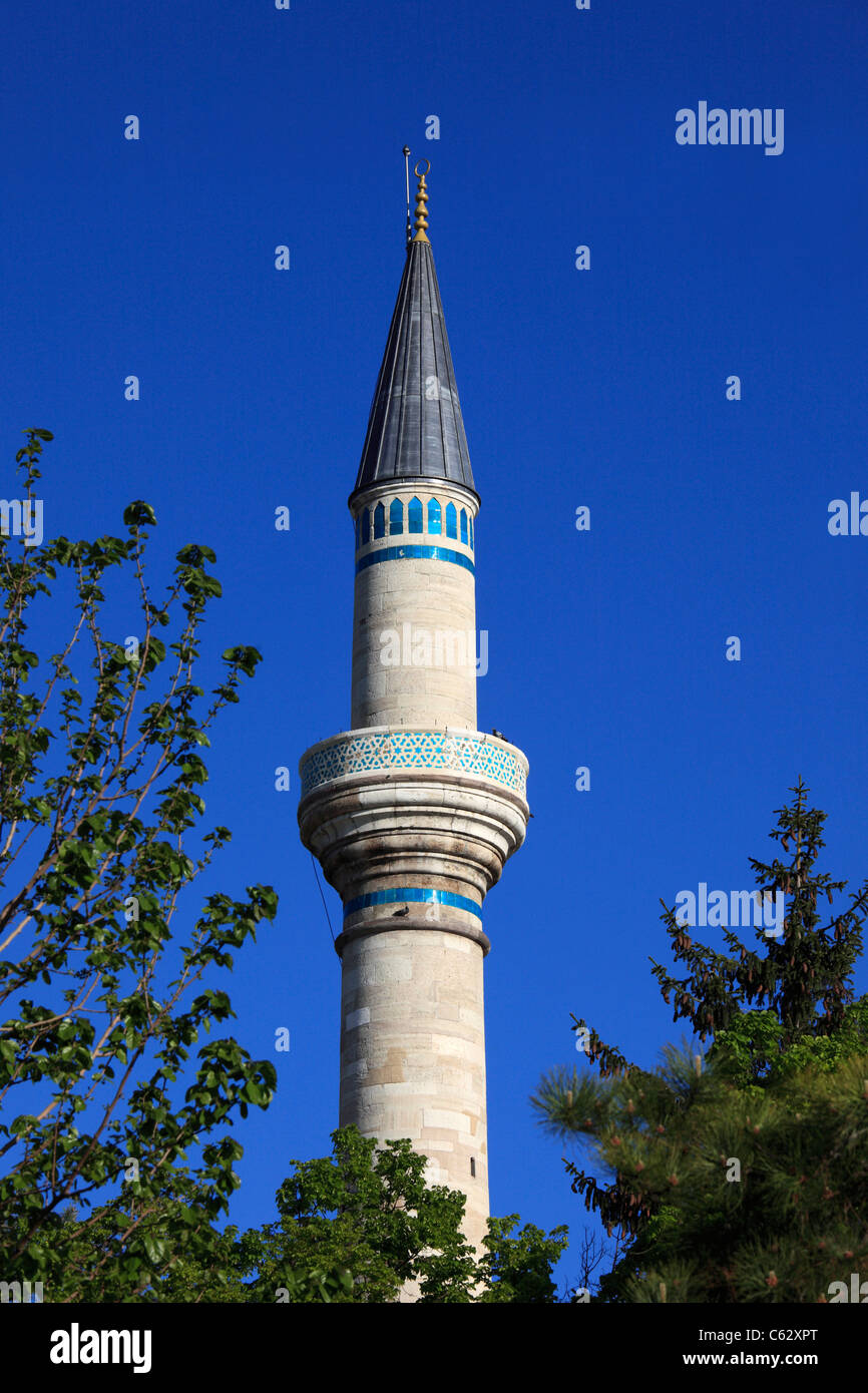 La Turquie, Konya, musée de Mevlana, minaret, Banque D'Images