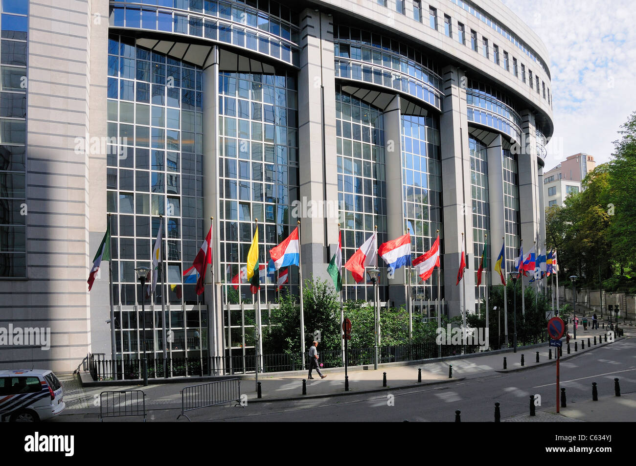 Bruxelles / Bruxelles, Belgique. Bâtiment du Parlement européen (1993) Banque D'Images